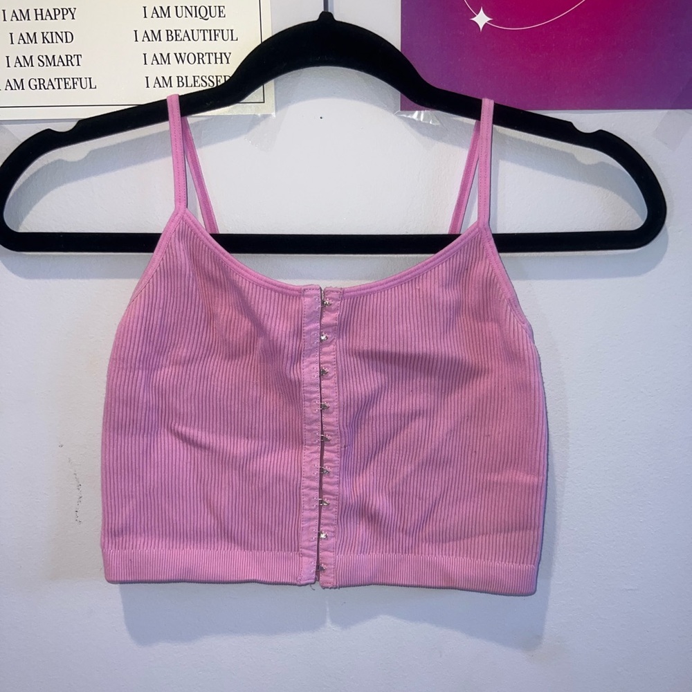 Forever 21 Pink Hook & Eye Tank Top